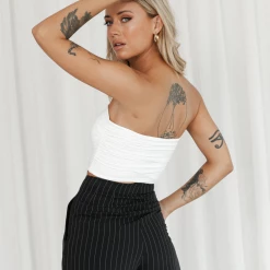 Charcoal Clothing Andy Crop Top (White)