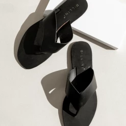 Charcoal Clothing Gray Sandals (Black) By Billini
