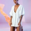 Charcoal Clothing Neo Mini Dress (White)
