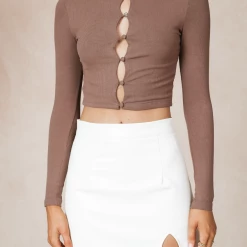 Mint Vanilla Lucky Charm Crop Top (Brown)