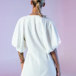 Charcoal Clothing Neo Mini Dress (White)