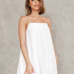 Charcoal Clothing Amalfi Mini Dress (White) Dresses