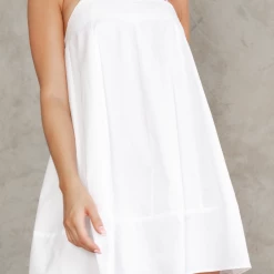 Charcoal Clothing Amalfi Mini Dress (White) Dresses