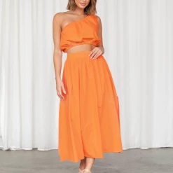 PINK DIAMOND Sets + Co-ords Paxton Crop Top (Orange)