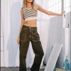 Charcoal Clothing Astrid Wide Leg Jeans (Khaki) New Arrivals