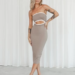 Charcoal Clothing New Arrivals Fairfax Midi Dress (Mushroom)