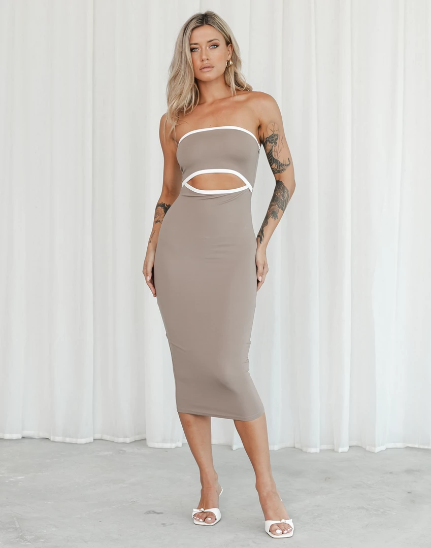 Charcoal Clothing New Arrivals Fairfax Midi Dress (Mushroom) 5 Charcoal Clothing New Arrivals Fairfax Midi Dress (Mushroom)