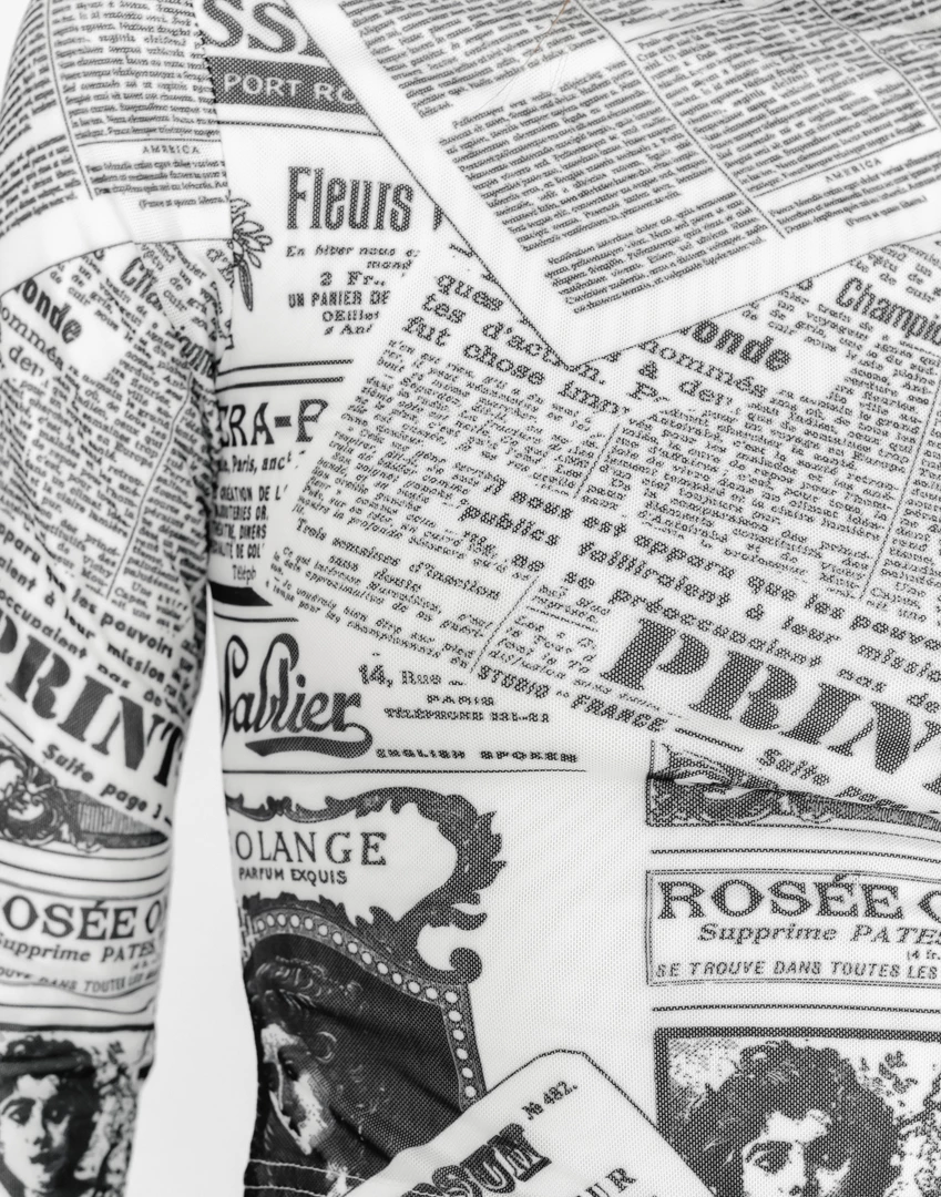 Charcoal Clothing New Arrivals On The Scene Long Sleeve Top (Newspaper) 9 Charcoal Clothing New Arrivals On The Scene Long Sleeve Top (Newspaper)