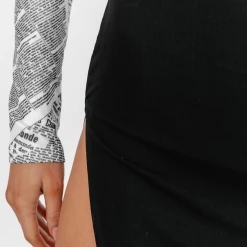 Charcoal Clothing On The Scene Mesh Mini Skirt (Black)