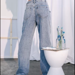 Charcoal Clothing Montana Wide Leg Jeans (Blue)