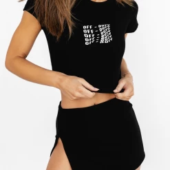 Charcoal Clothing Off Duty Baby Tee (Black) New Arrivals