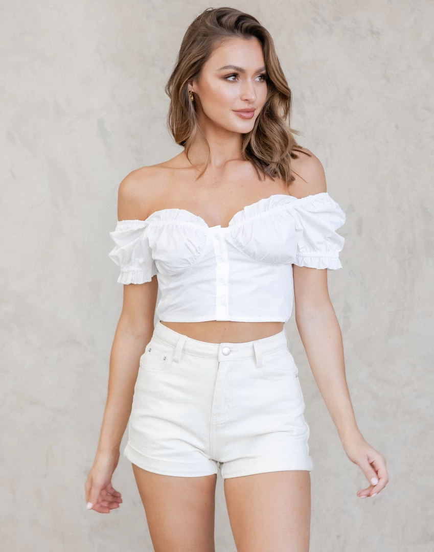 Pink Diamond Tops Jackie Top (White) 1 Pink Diamond Tops Jackie Top (White)