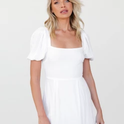 Charcoal Clothing Dresses Kiri Mini Dress (White)