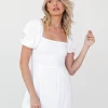 Charcoal Clothing Dresses Kiri Mini Dress (White)