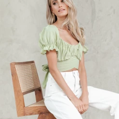 Pink Diamond Tops Demmy Crop Top (Green)