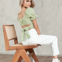 Pink Diamond Tops Demmy Crop Top (Green)