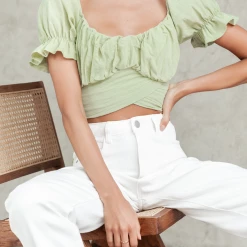 Pink Diamond Tops Demmy Crop Top (Green)