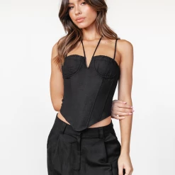 Del Gato Corset Top (Black) - By Lioness