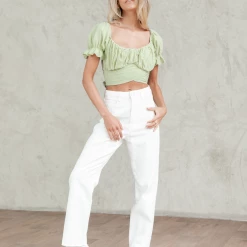 Pink Diamond Tops Demmy Crop Top (Green)