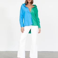 Into Fashions New Arrivals Jude Shirt (Blue/Green)