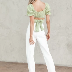 Pink Diamond Tops Demmy Crop Top (Green)