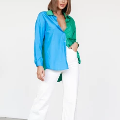 Into Fashions New Arrivals Jude Shirt (Blue/Green)