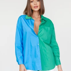 Into Fashions New Arrivals Jude Shirt (Blue/Green)