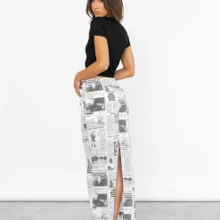 Luvalot Words Of Love Midi Skirt (Newspaper)