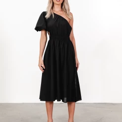 Pink Diamond Becca Midi Dress (Black)