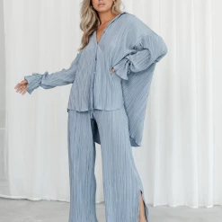 Charcoal Clothing New Arrivals Sweet Serenity Pants (Steel Blue)