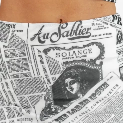 Charcoal Clothing New Arrivals On The Scene Mesh Mini Skirt (Newspaper)