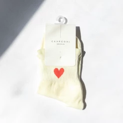 Charcoal Clothing Queen Of Hearts Socks (Cream)