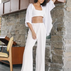 Charcoal Clothing New Arrivals Monet Pants (Cream)