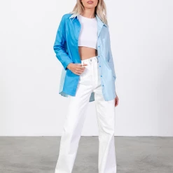Into Fashion Imogen Shirt (Blue/BabyBlue) Tops