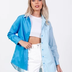 Into Fashion Imogen Shirt (Blue/BabyBlue) Tops