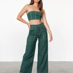 Into Fashion Vivienne Crop Top (Emerald)