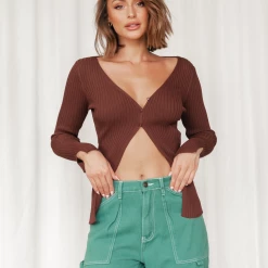 Red Berry Amora Long Sleeve Top (Brown)