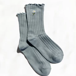 Charcoal Clothing Daisy Socks (Blue)