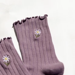 Charcoal Clothing Daisy Socks (Purple)