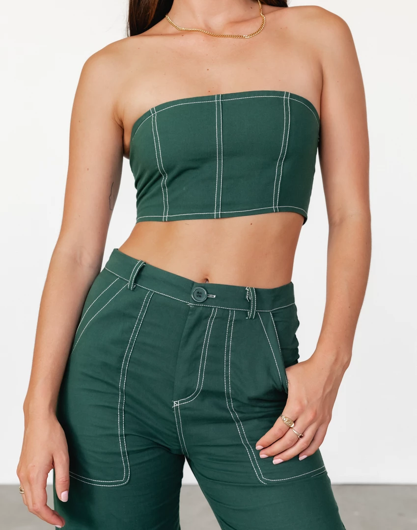 Into Fashion Vivienne Crop Top (Emerald) 2 Into Fashion Vivienne Crop Top (Emerald)
