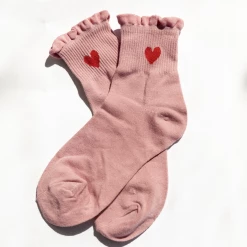 Charcoal Clothing Queen Of Hearts Socks (Pink)