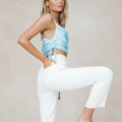 Yours Truly North Crop Top (Blue) Tops