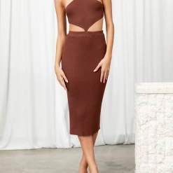 My Girl Irys Midi Dress (Brown) Dresses