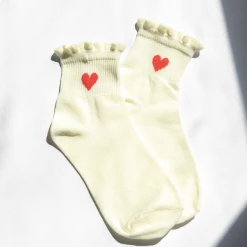 Charcoal Clothing Queen Of Hearts Socks (Cream)