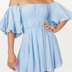 Charcoal Clothing Harlee Mini Dress (Blue) Dresses