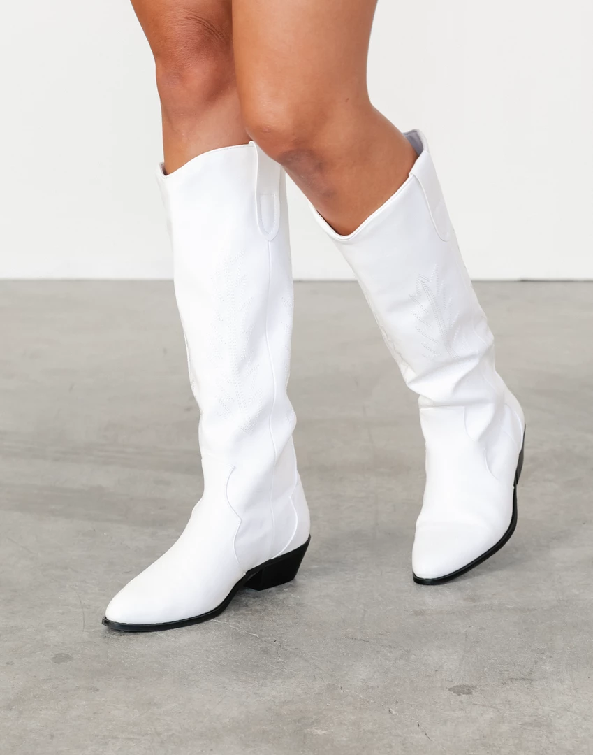 Therapy Shoes Bonnie Cowboy Boots (White) 5 Therapy Shoes Bonnie Cowboy Boots (White)