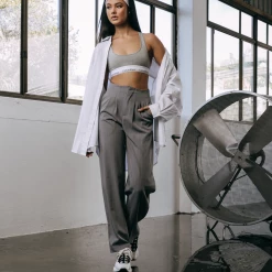 Charcoal Clothing New Girl Pants (Grey Pinstripe) New Arrivals