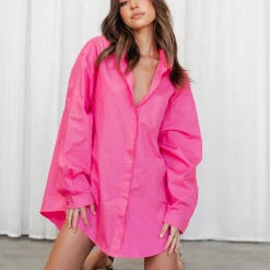 Charcoal Clothing South Beach Shirt (Hot Pink) Tops