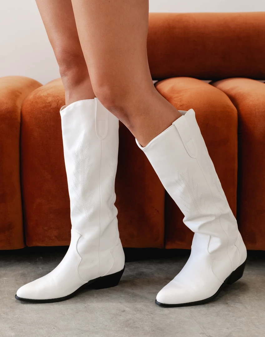 Therapy Shoes Bonnie Cowboy Boots (White) 2 Therapy Shoes Bonnie Cowboy Boots (White)