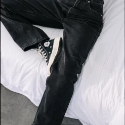 Charcoal Clothing Cooper Wide Leg Jeans (Black) New Arrivals